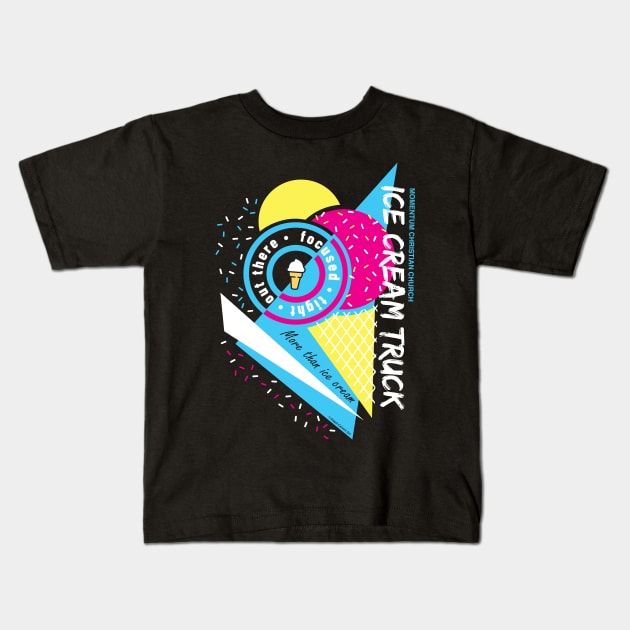 80s Retro Ice Cream Cone - Momentum Christian Church Fan Art Kids T-Shirt by Steph Calvert Art